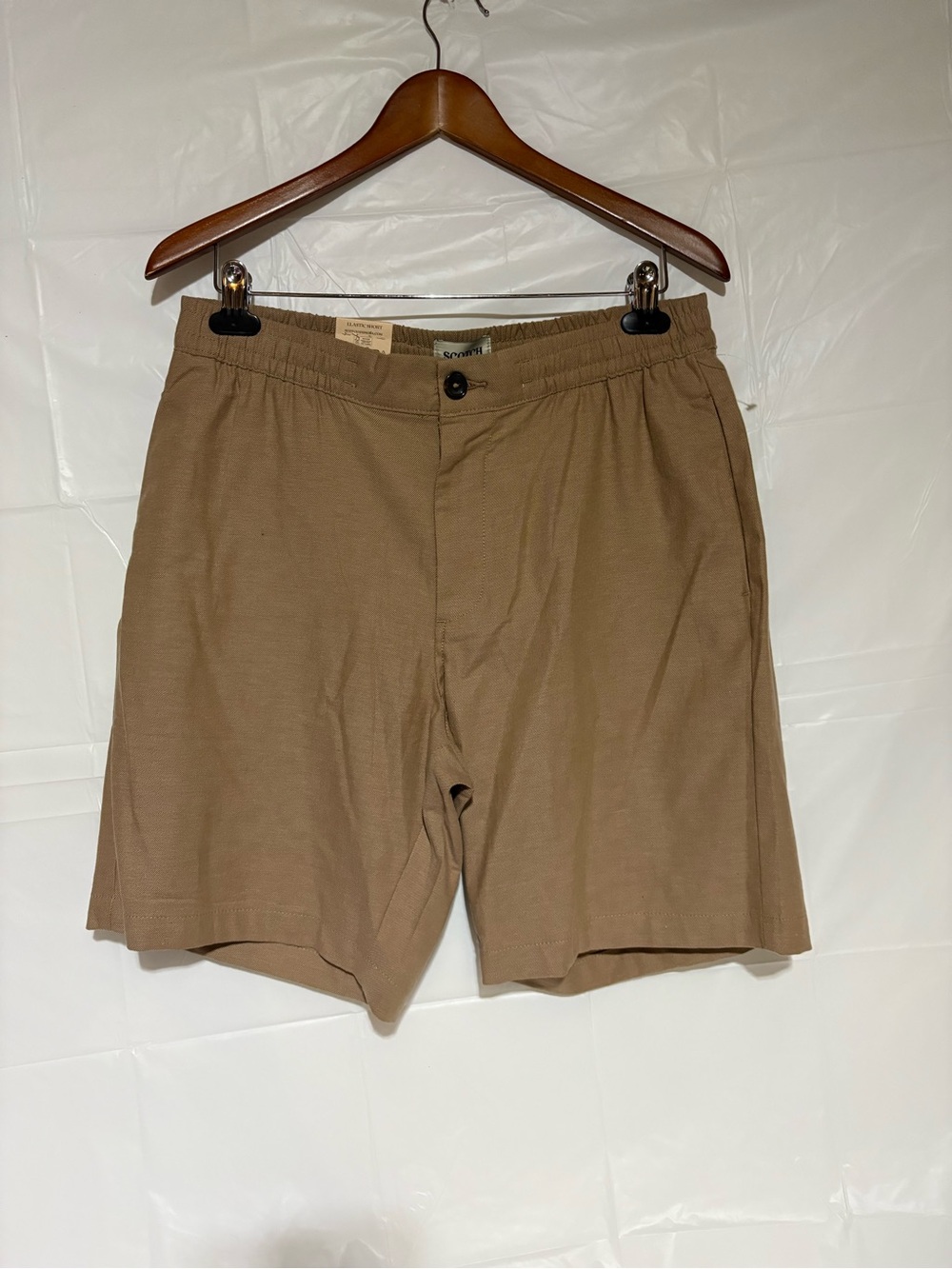 Scotch & Soda Men's Tan Flat-Front Shorts